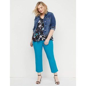 Lane Bryant Allie Smart Stretch Crop Pant Turquoise 28